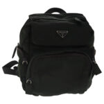 PRADA Backpack Nylon Khaki Silver  bs19233
