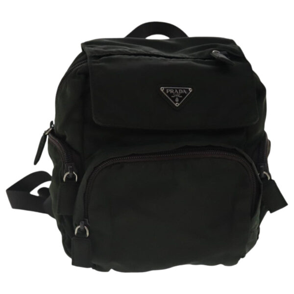 PRADA Backpack Nylon Khaki Silver  bs19233