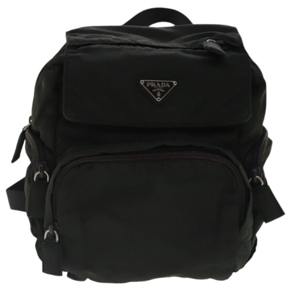 PRADA Backpack Nylon Khaki Silver  bs19233
