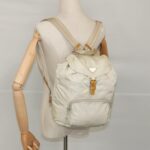 PRADA Backpack Nylon Cream Silver  bs19316