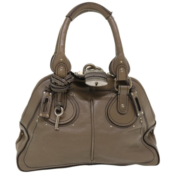 Chloe Hand Bag Leather Gray bs4101