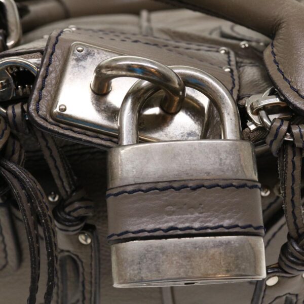Chloe Hand Bag Leather Gray bs4101