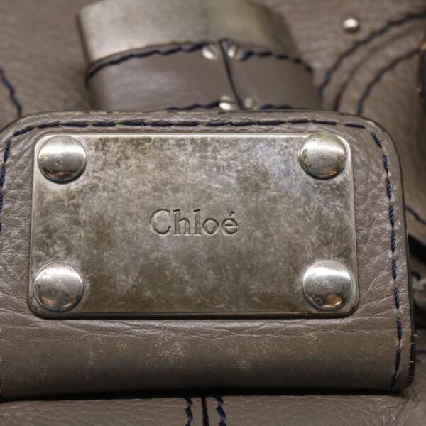 Chloe Hand Bag Leather Gray bs4101
