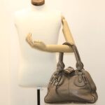 Chloe Hand Bag Leather Gray bs4101