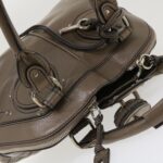 Chloe Hand Bag Leather Gray bs4101