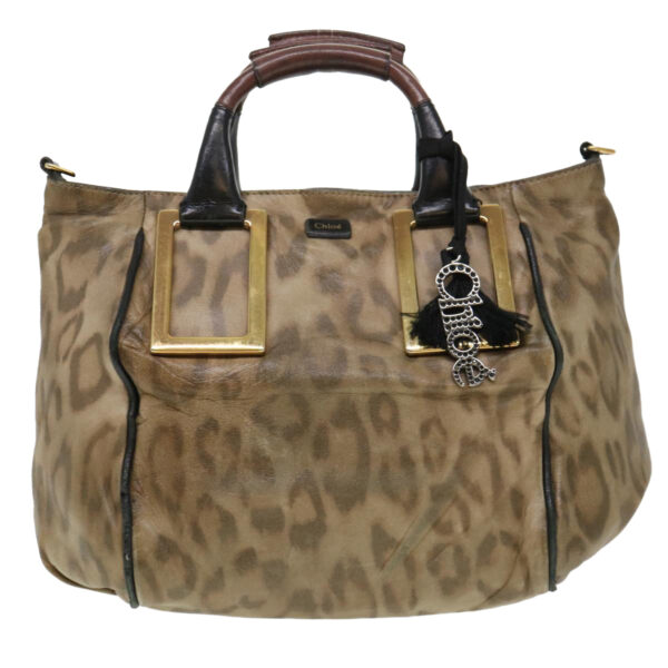 Chloe Hand Bag Leather Brown 03-11-50 bs4553