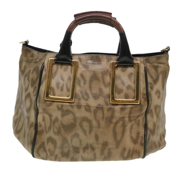 Chloe Hand Bag Leather Brown 03-11-50 bs4553