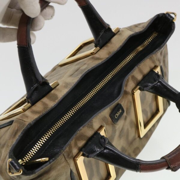 Chloe Hand Bag Leather Brown 03-11-50 bs4553