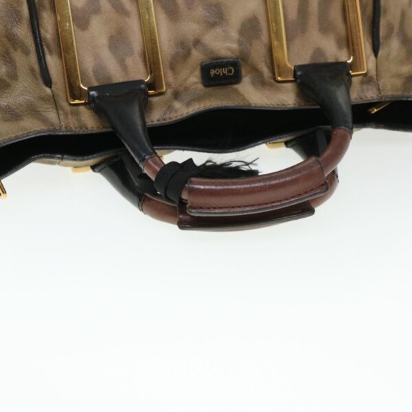 Chloe Hand Bag Leather Brown 03-11-50 bs4553