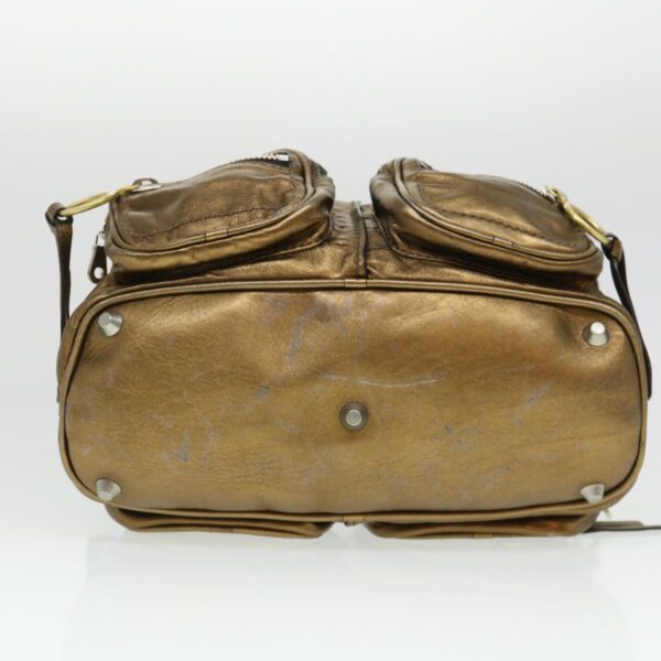 Chloe Hand Bag Leather Gold 6HS184-50 bs4554