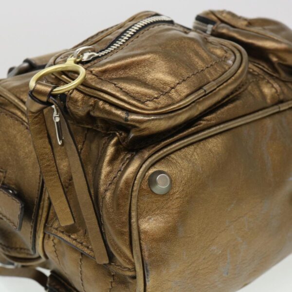 Chloe Hand Bag Leather Gold 6HS184-50 bs4554