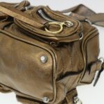 Chloe Hand Bag Leather Gold 6HS184-50 bs4554