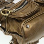 Chloe Hand Bag Leather Gold 6HS184-50 bs4554