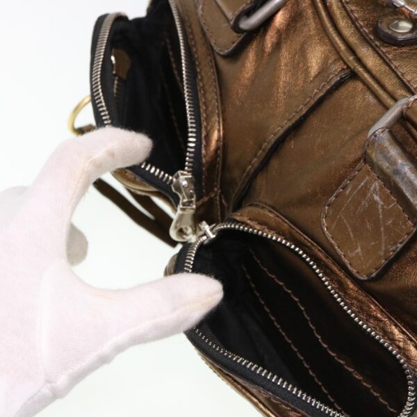 Chloe Hand Bag Leather Gold 6HS184-50 bs4554