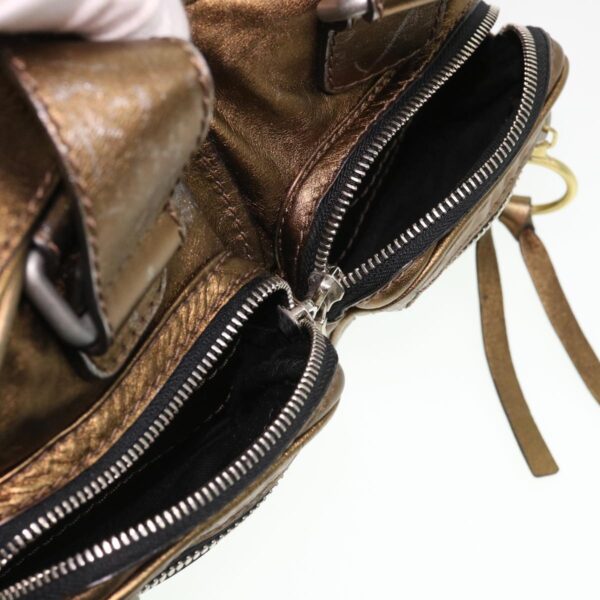 Chloe Hand Bag Leather Gold 6HS184-50 bs4554