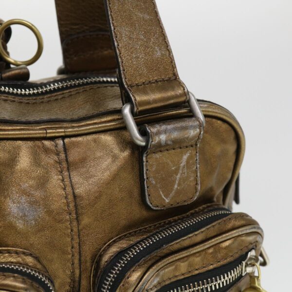 Chloe Hand Bag Leather Gold 6HS184-50 bs4554