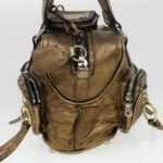 Chloe Hand Bag Leather Gold 6HS184-50 bs4554