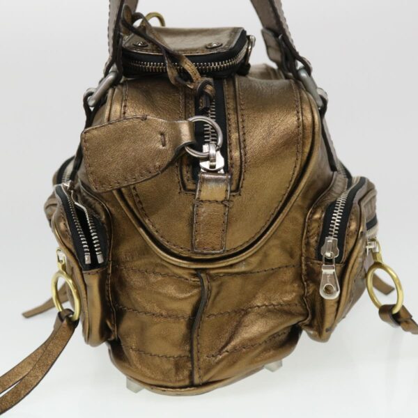 Chloe Hand Bag Leather Gold 6HS184-50 bs4554