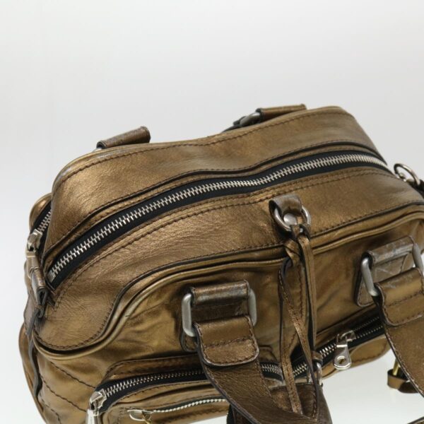 Chloe Hand Bag Leather Gold 6HS184-50 bs4554