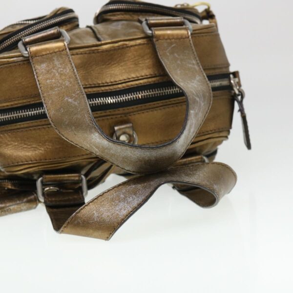 Chloe Hand Bag Leather Gold 6HS184-50 bs4554