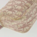 CHRISTIAN DIOR Trotter Canvas Flower Shoulder Bag Pink  bs4587