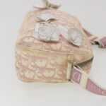 CHRISTIAN DIOR Trotter Canvas Flower Shoulder Bag Pink  bs4587