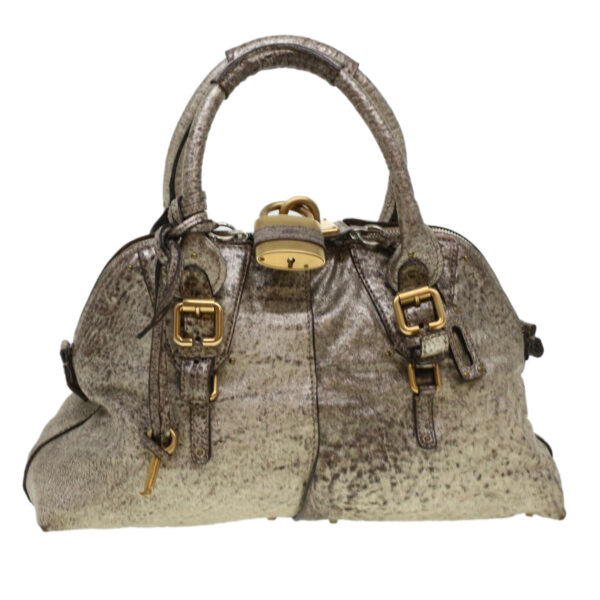 Chloe Shoulder Bag Leather Silver 04-07-53-2 bs5080