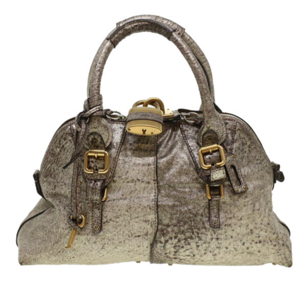 Chloe Shoulder Bag Leather Silver 04-07-53-2 bs5080