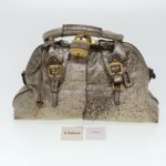 Chloe Shoulder Bag Leather Silver 04-07-53-2 bs5080