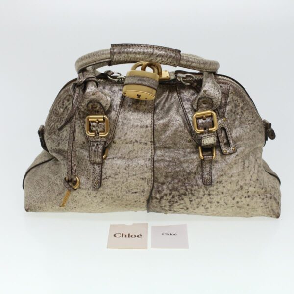 Chloe Shoulder Bag Leather Silver 04-07-53-2 bs5080