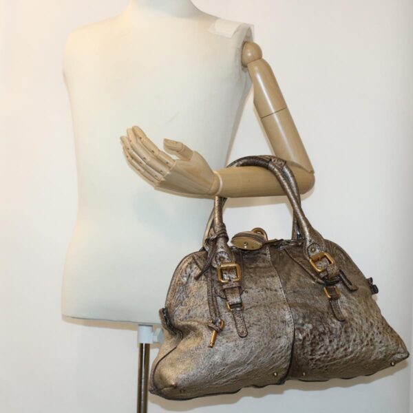 Chloe Shoulder Bag Leather Silver 04-07-53-2 bs5080