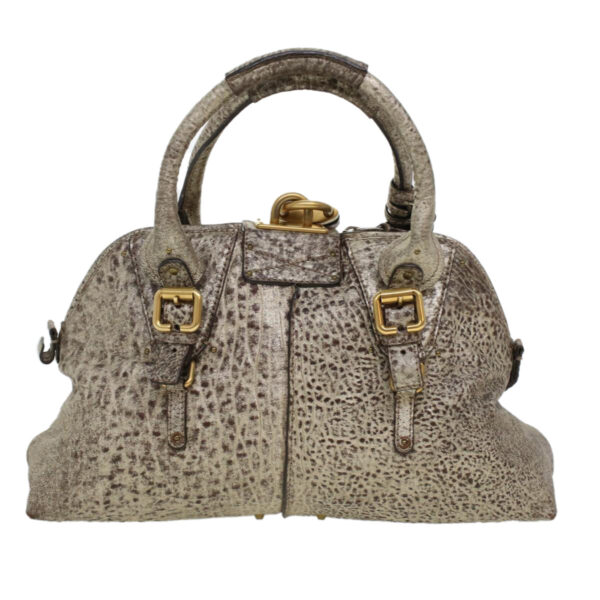 Chloe Shoulder Bag Leather Silver 04-07-53-2 bs5080