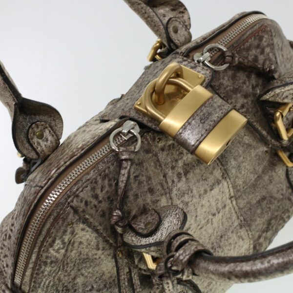 Chloe Shoulder Bag Leather Silver 04-07-53-2 bs5080