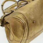 Chloe Paddington Hand Bag Leather Gold 03-09-51-5811 bs5464