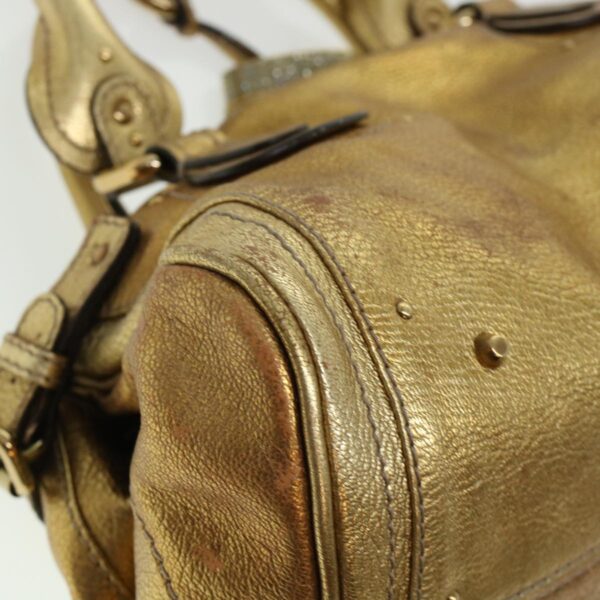 Chloe Paddington Hand Bag Leather Gold 03-09-51-5811 bs5464