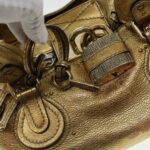 Chloe Paddington Hand Bag Leather Gold 03-09-51-5811 bs5464