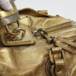 Chloe Paddington Hand Bag Leather Gold 03-09-51-5811 bs5464