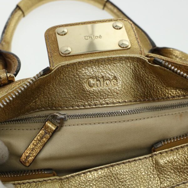 Chloe Paddington Hand Bag Leather Gold 03-09-51-5811 bs5464