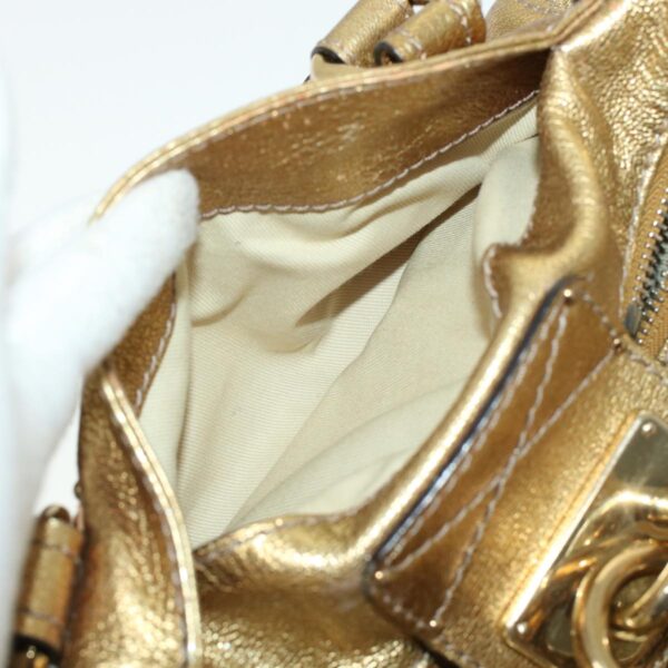 Chloe Paddington Hand Bag Leather Gold 03-09-51-5811 bs5464