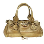 Chloe Paddington Hand Bag Leather Gold 03-09-51-5811 bs5464
