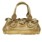 Chloe Paddington Hand Bag Leather Gold 03-09-51-5811 bs5464