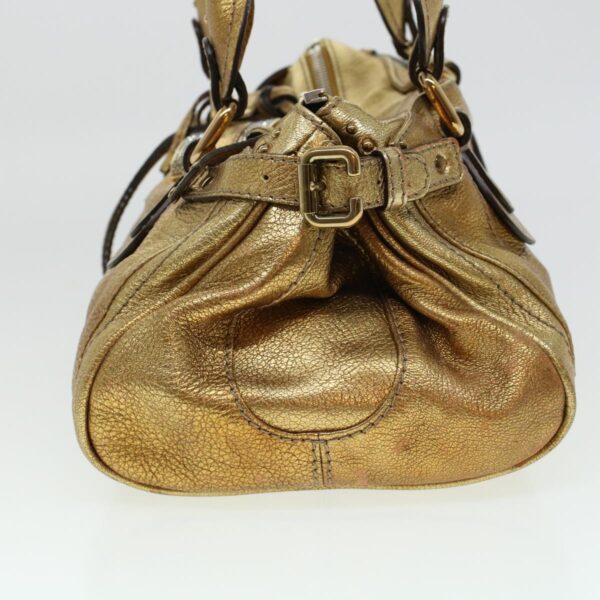 Chloe Paddington Hand Bag Leather Gold 03-09-51-5811 bs5464