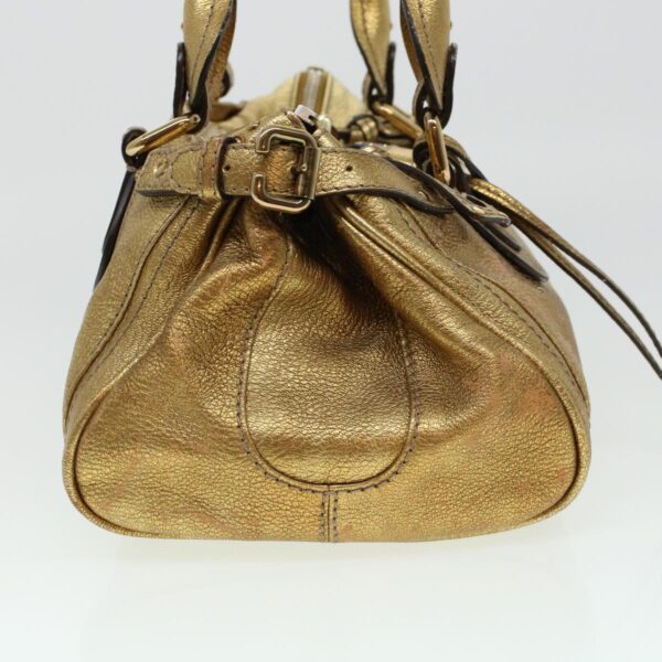 Chloe Paddington Hand Bag Leather Gold 03-09-51-5811 bs5464