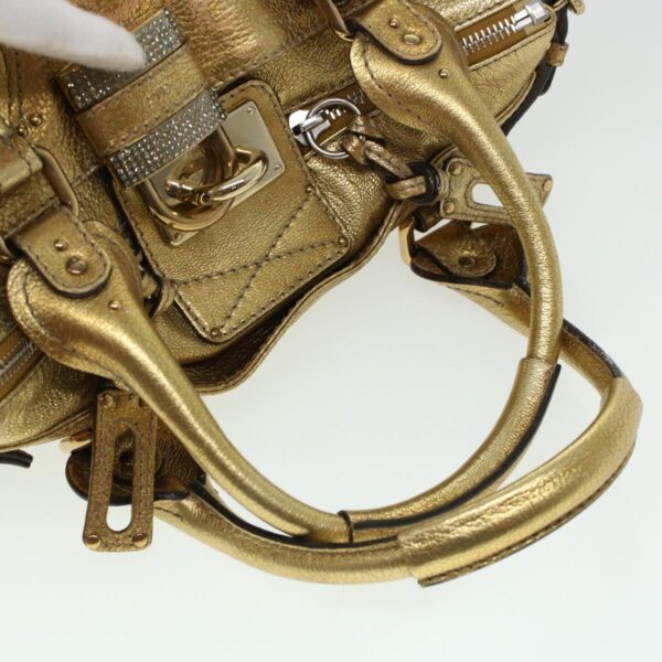 Chloe Paddington Hand Bag Leather Gold 03-09-51-5811 bs5464