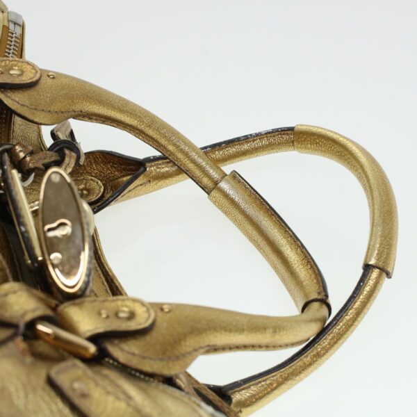 Chloe Paddington Hand Bag Leather Gold 03-09-51-5811 bs5464