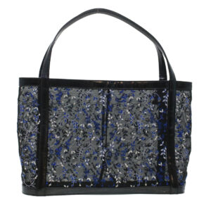 Chloe Mesh Floral Tote Bag Nylon Black bs5942
