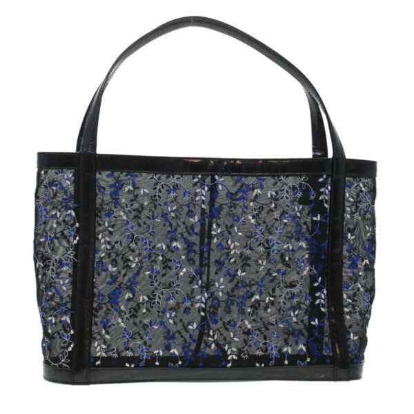 Chloe Mesh Floral Tote Bag Nylon Black bs5942