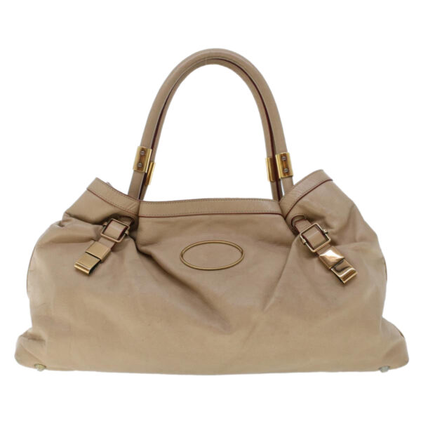 Chloe Victoria Hand Bag Leather Beige bs6433
