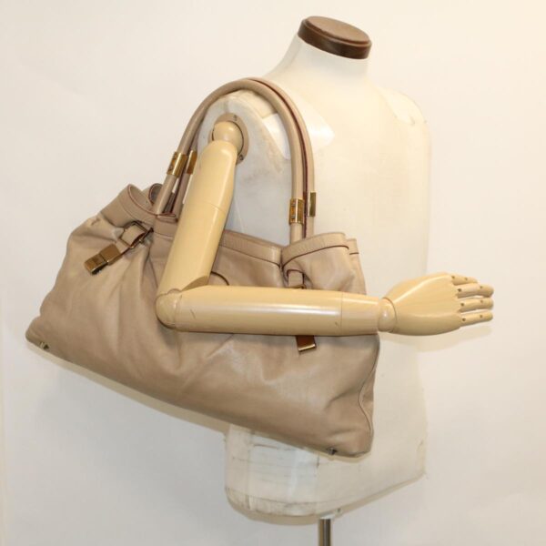 Chloe Victoria Hand Bag Leather Beige bs6433