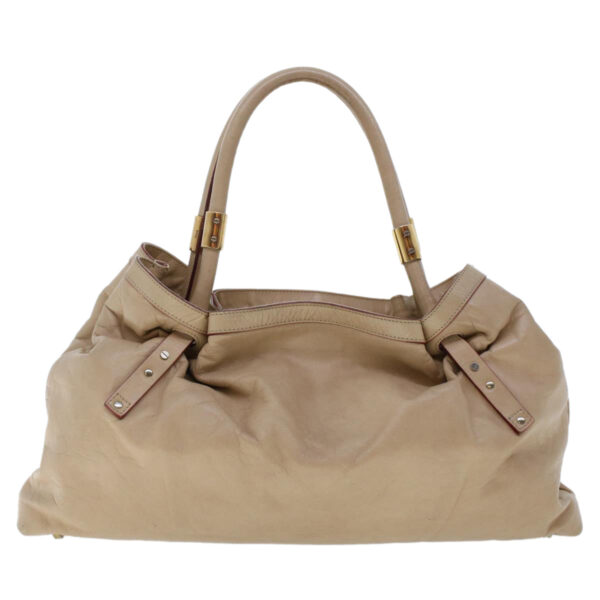 Chloe Victoria Hand Bag Leather Beige bs6433